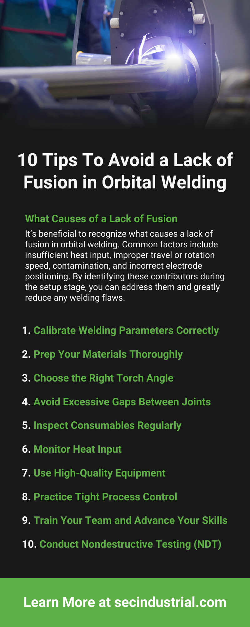 10 Tips To Avoid a Lack of Fusion in Orbital Welding